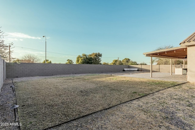 view of yard with a patio