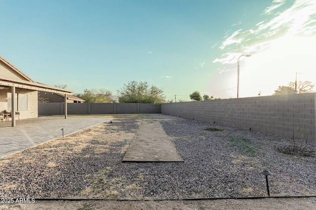 view of yard featuring a patio area