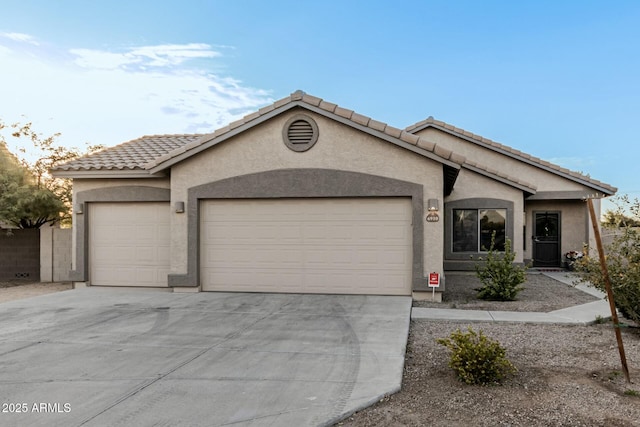 single story home featuring a garage