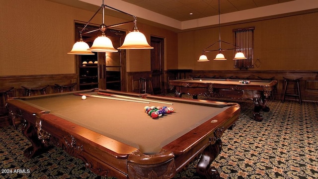 playroom with pool table