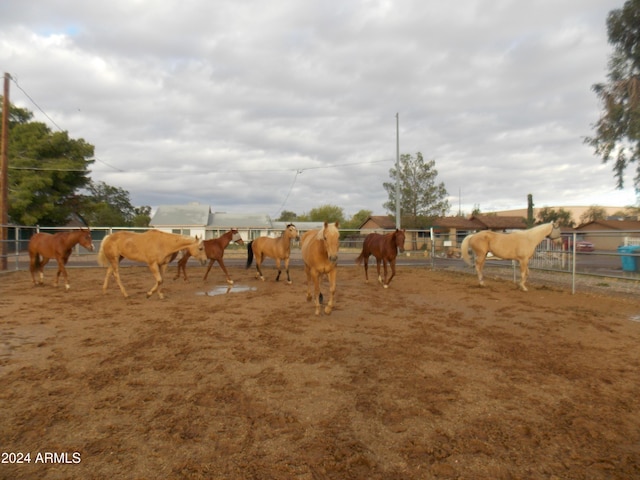 view of play area with a rural view