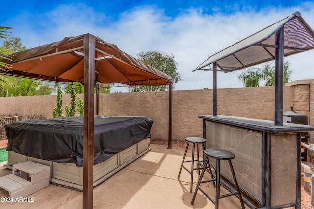 view of patio / terrace featuring a bar