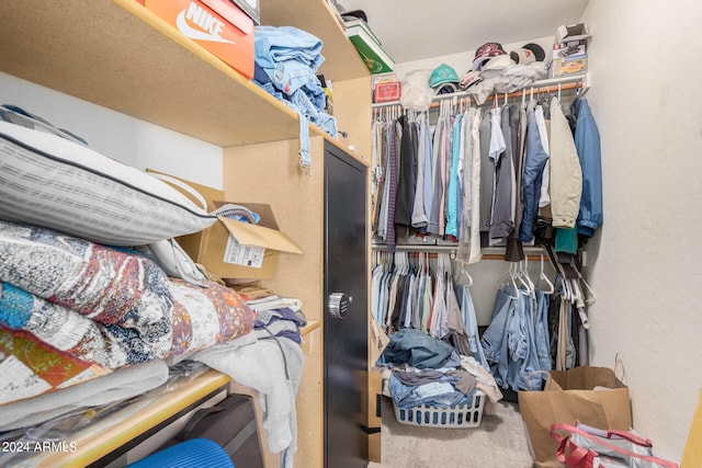 spacious closet with carpet flooring