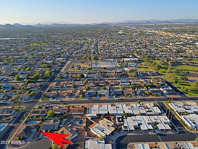 3054 W Redfield Rd, Phoenix, AZ 85053 - aerial view of property and surrounding area featuring mountains and nearby suburban area