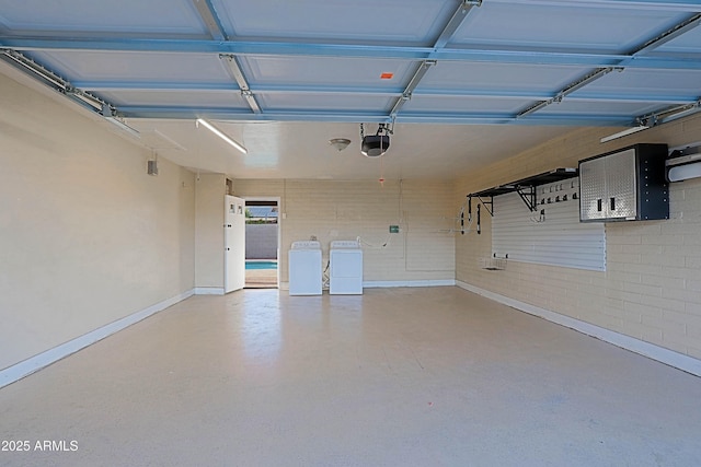 3054 W Redfield Rd, Phoenix, AZ 85053 - garage featuring a garage door opener, independent washer and dryer, and baseboards