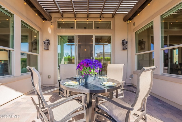 view of patio with outdoor dining area