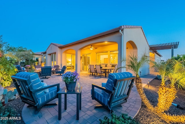 view of patio / terrace with an outdoor hangout area and outdoor dining area