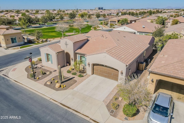 aerial view with a residential view