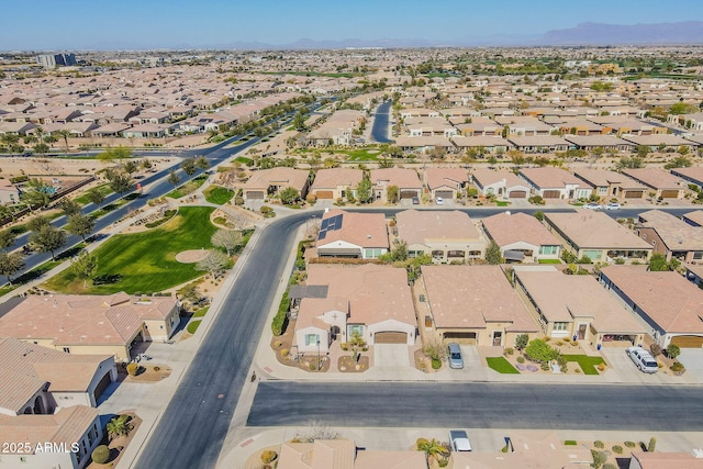 aerial view with a residential view