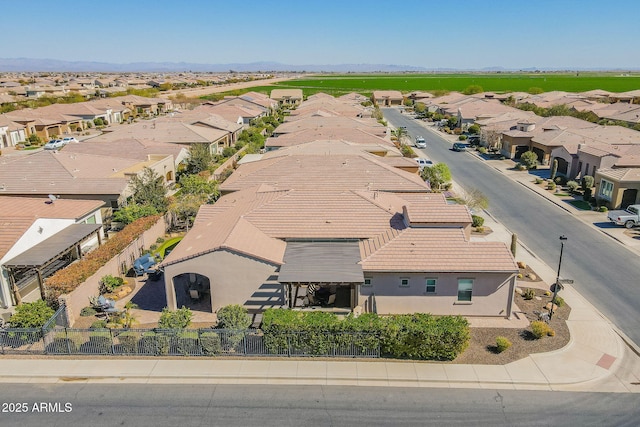 aerial view with a residential view