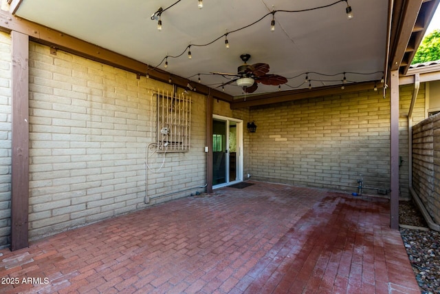 view of patio / terrace with ceiling fan