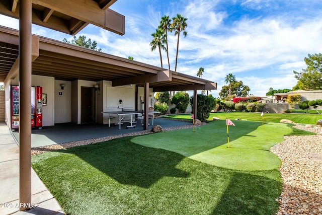 view of yard with a patio area