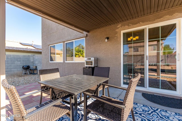 view of patio / terrace with heating unit