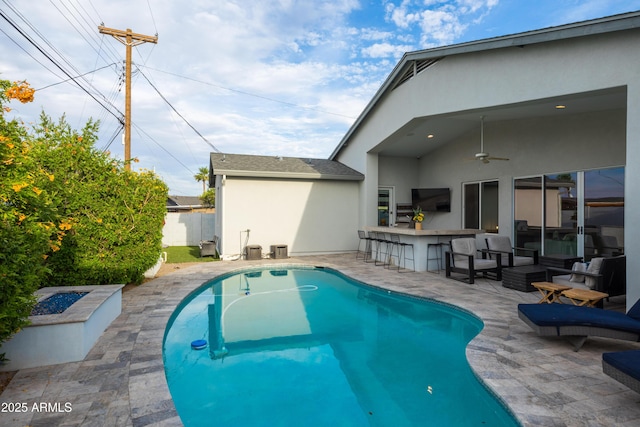 6450 E Vernon Ave, Scottsdale, AZ 85257 - view of pool with a patio area and ceiling fan
