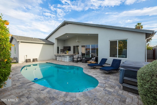 6450 E Vernon Ave, Scottsdale, AZ 85257 - outdoor pool featuring a hot tub and a patio