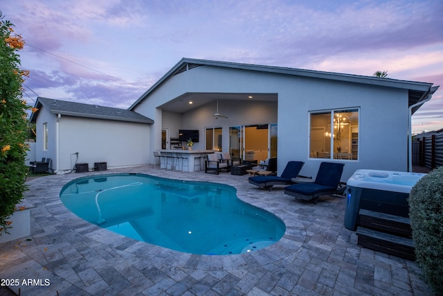 6450 E Vernon Ave, Scottsdale, AZ 85257 - outdoor pool with a patio and a hot tub