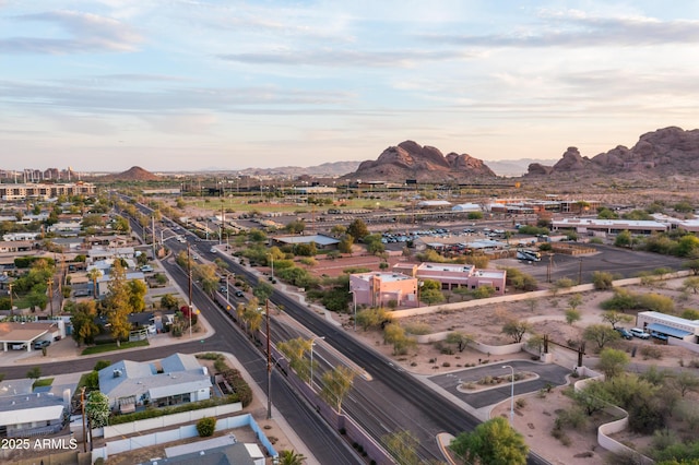 6450 E Vernon Ave, Scottsdale, AZ 85257 - drone / aerial view of mountains and a main thoroughfare