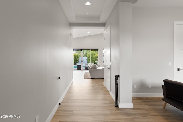 6450 E Vernon Ave, Scottsdale, AZ 85257 - corridor with light wood finished floors, recessed lighting, and baseboards