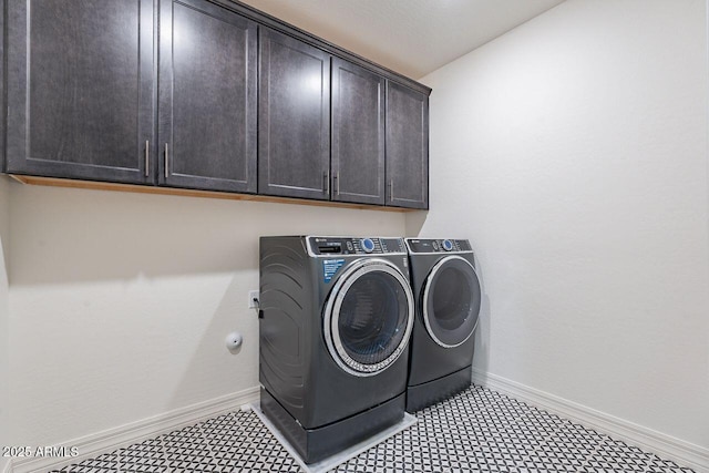 1956 W Kinfield Trl, Phoenix, AZ 85085 - washroom with cabinet space and washing machine and dryer
