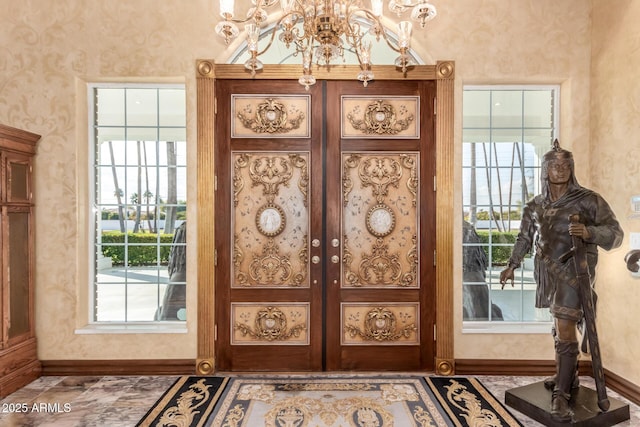 entryway with french doors