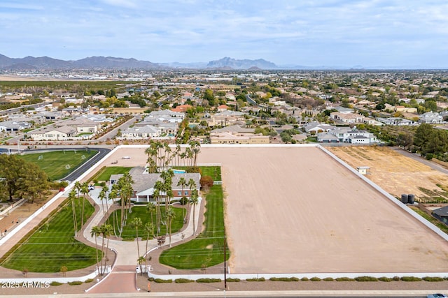 drone / aerial view with a mountain view