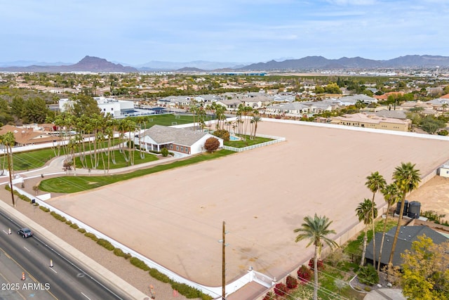 aerial view with a mountain view