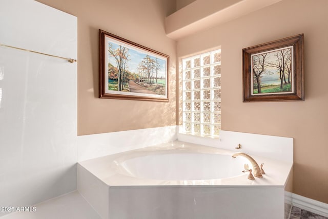 bathroom with a washtub