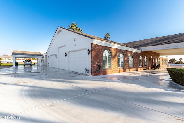 view of property exterior featuring a garage