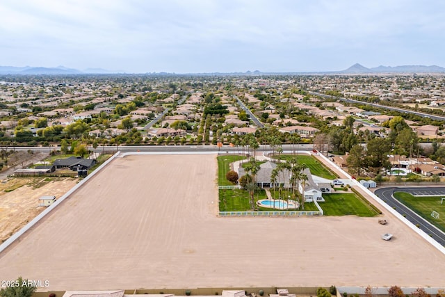 aerial view featuring a mountain view