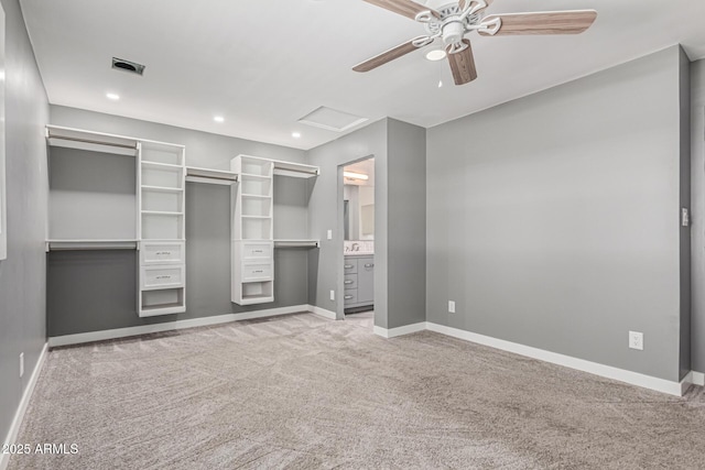 18 E Hermosa Dr Unit 18, Tempe, AZ 85282 - unfurnished bedroom featuring attic access, carpet flooring, recessed lighting, and ensuite bathroom