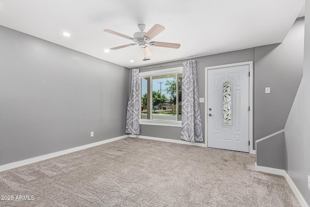 18 E Hermosa Dr Unit 18, Tempe, AZ 85282 - unfurnished room featuring a ceiling fan, carpet, and recessed lighting