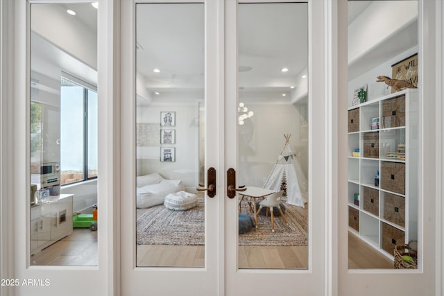 doorway featuring french doors