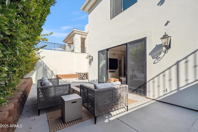 view of patio featuring outdoor lounge area