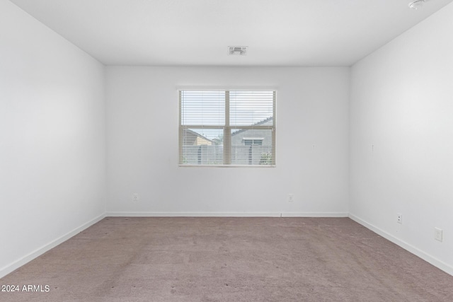 spare room featuring light carpet