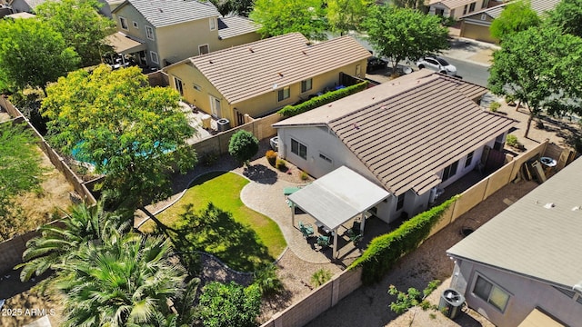 aerial perspective of suburban area