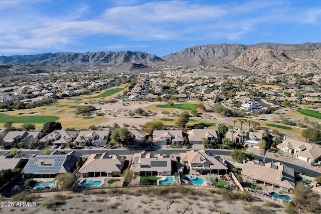 aerial view with a mountain view