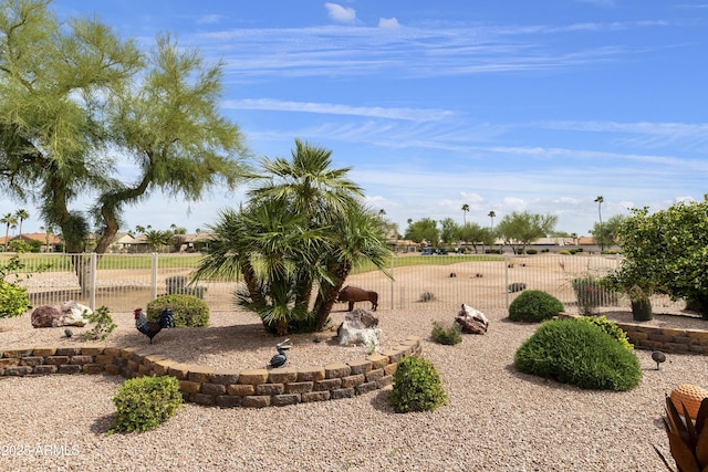 view of yard with fence