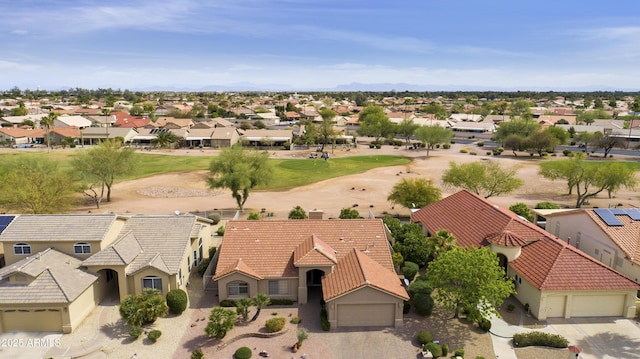 drone / aerial view with a residential view