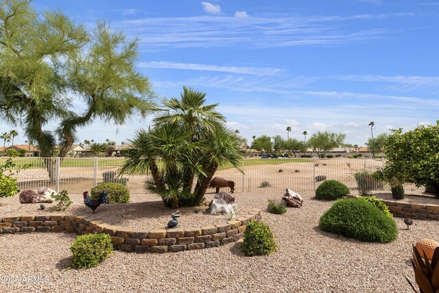 view of yard with fence