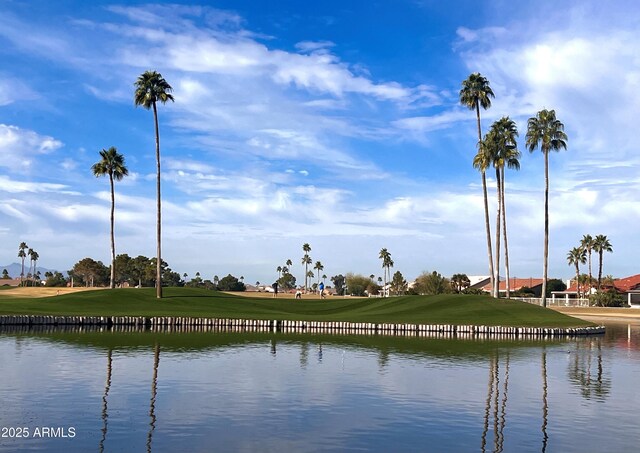 property view of water featuring golf course view
