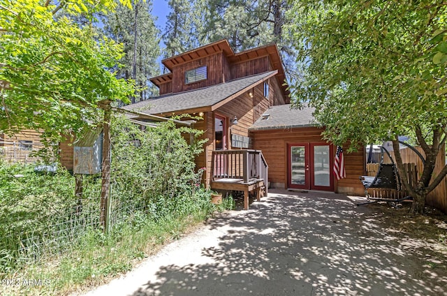 view of front of house featuring french doors