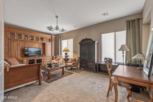 5813 E Ashler Hills Dr, Cave Creek, AZ 85331 - living room with visible vents and carpet