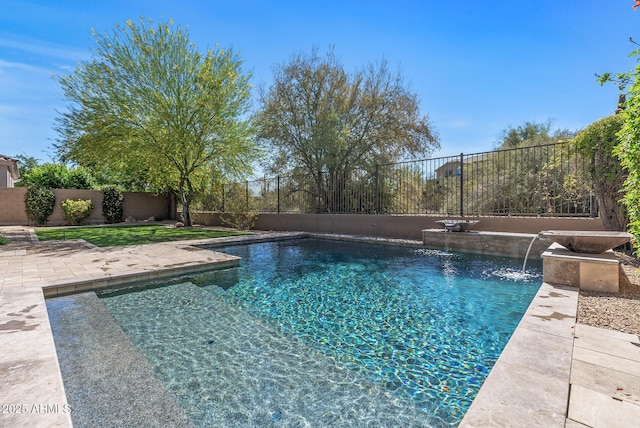 5813 E Ashler Hills Dr, Cave Creek, AZ 85331 - view of swimming pool with a fenced backyard, a patio, and a fenced in pool