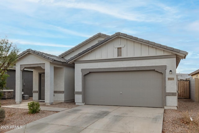 ranch-style home with a garage