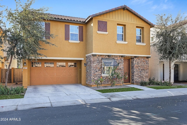 view of front facade with a garage