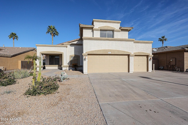 view of front of home with a garage