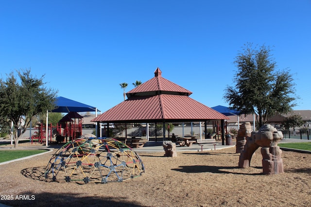 view of home's community with a gazebo and a playground