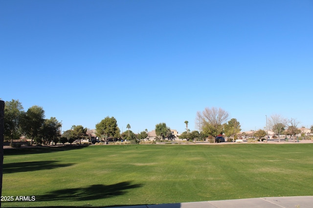 view of home's community with a lawn