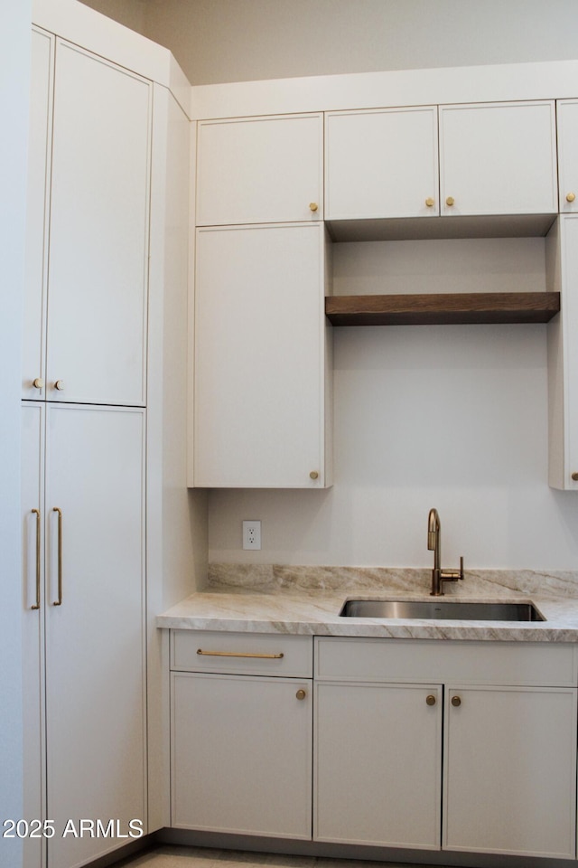 12863 E Cochise Rd, Scottsdale, AZ 85259 - kitchen featuring open shelves and white cabinets