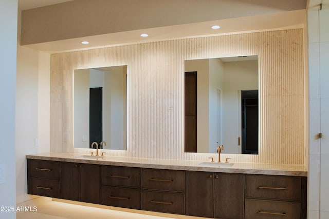 12863 E Cochise Rd, Scottsdale, AZ 85259 - bathroom with double vanity and recessed lighting